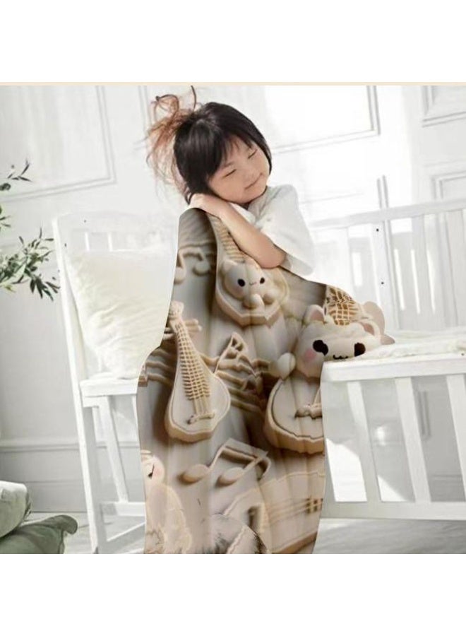 عام بطانية رقيقة من الفانيلا (دافئة ومريحة، ومناسبة للنوم واستخدام الألعاب وإزالة الغبار ومقاومة للرمل) 150 سم * 200 سم - 379 - Image 3