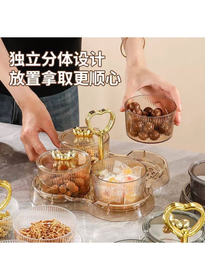 طقم تسالي على شكل قلب مصنوع من الأكريليك الشفاف، 4×1، تصميم أنيق ومميز لتقديم التسالي والحلويات بطريقة جذابة. - Image 3