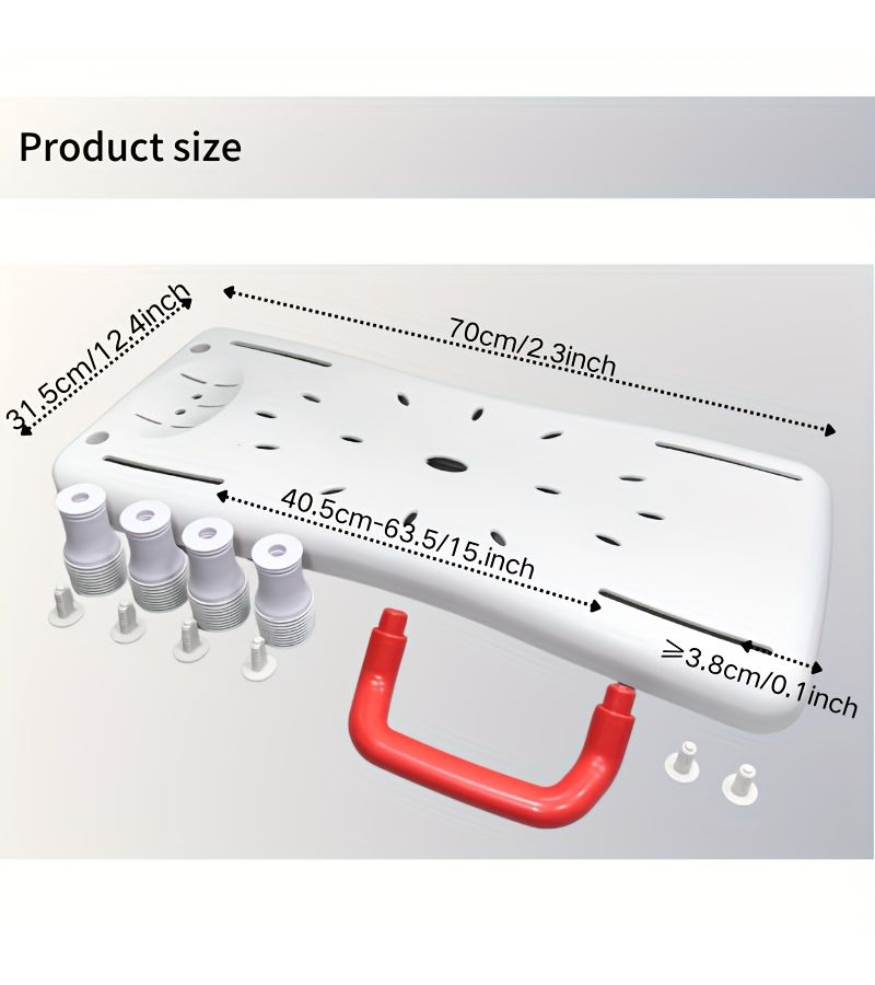 White Shower Board Non Slip Bath Stool 440LB Capacity for Seniors - Image 5