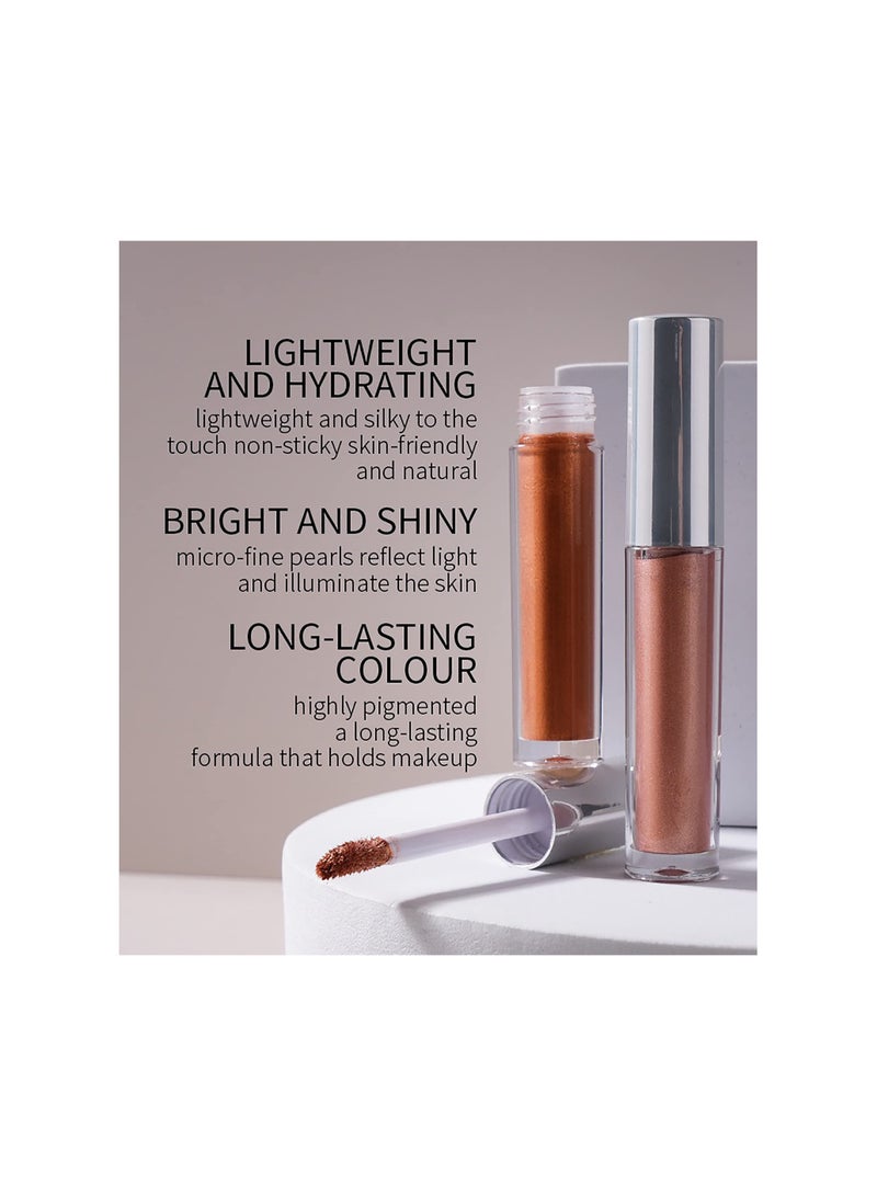 Liquid Glitter Eyeshadow - Quick-Drying, Non-Sticky Shimmer Cream for Long-Lasting, Waterproof, Blendable Brightening Highlighter Makeup. Perfect for a Shiny Eye Look! - Image 4