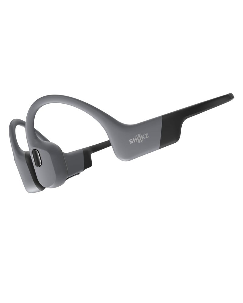 SHOKZ شوكز أوبن سوييم برو - سماعات بلوتوث مفتوحة الأذن ومشغل MP3 بسعة 32 جيجابايت، مقاومة للماء IP68، سماعات توصيل العظام، ملائمة آمنة للتمارين، الجري والسباحة، ميكروفون مدمج، تطبيق، رمادي - Image 1