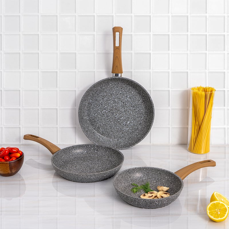 ألبرتو طقم مقالي جرانيت 3 قطع باللون الرمادي من البرتو - Image 1