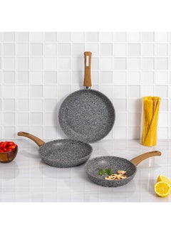 ALBERTO Alberto  Granite Fry Pan Set 3 Pcs  - Image 4