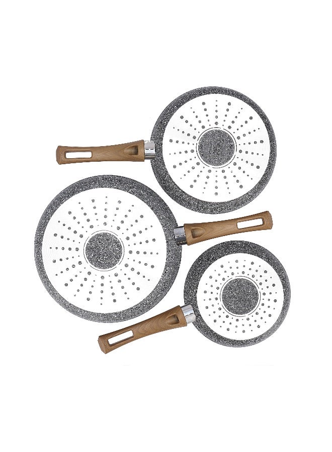 ALBERTO Alberto  Granite Fry Pan Set 3 Pcs  - Image 5