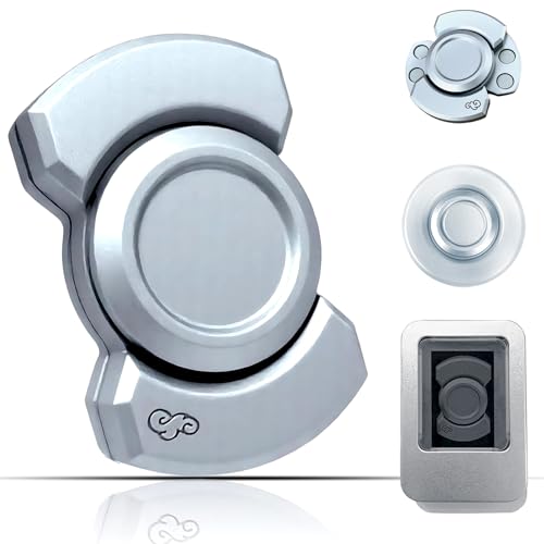 zimdun Alloy Metal Fidget Toys Adults3in1 Silent Fidget SpinnerStress Relief fidgetsChristmas Sensory Toys for Adult Silver - Image 1
