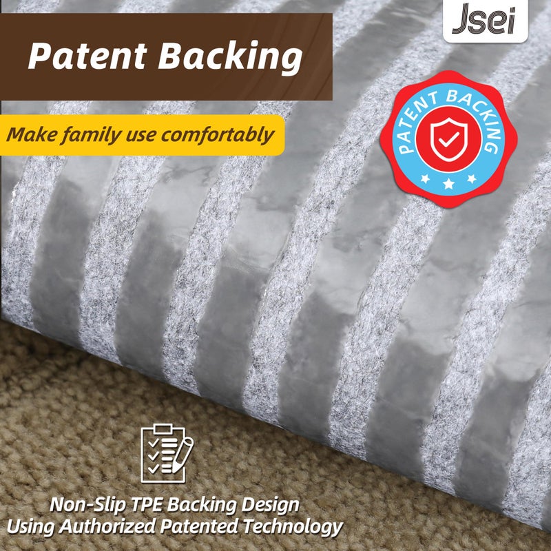 JSEI Non-Slip Stair Treads for Wooden Steps Indoor, 15 Pack 8" X 30" Edging Stair Rugs with TPE Backing, Carpet Stair Treads for Kids Elders & Pets, 100% Polyester Soft Stair Runners, Beige - Image 4
