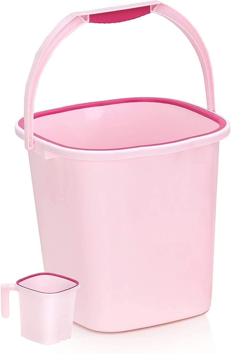 LANKESH ENTERPRISE Strong Plastic Rimmy Bucket Mug Bathroom Set for Kitchen Bathroom Grey 18 Liter - Image 3