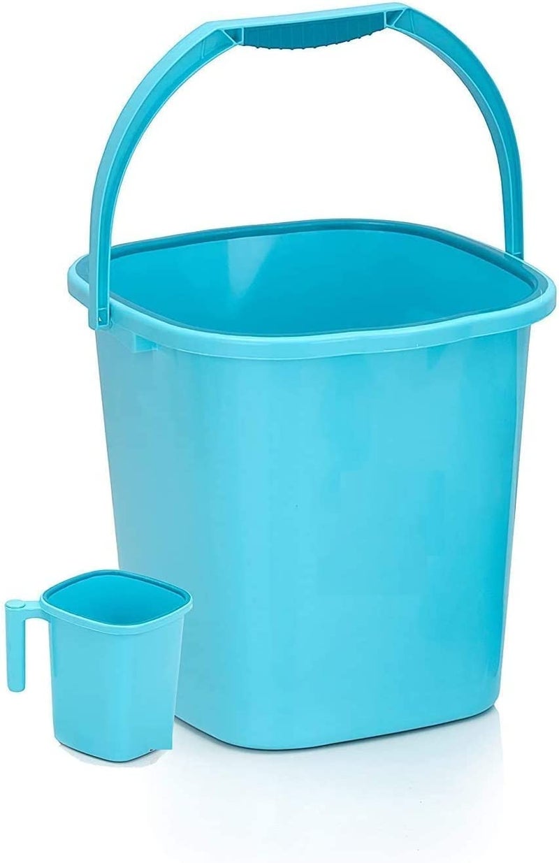 LANKESH ENTERPRISE Strong Plastic Rimmy Bucket Mug Bathroom Set for Kitchen Bathroom Grey 18 Liter - Image 4