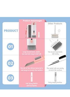 HEXABEX 7 in 1 Portable Multifunctional Cleaning Kit with Pen for Earbud Keyboard Laptop Mobile  - Image 3