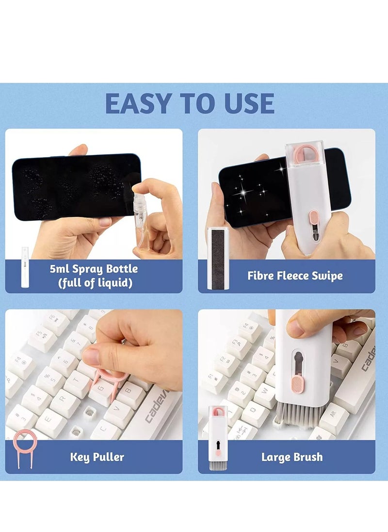 HEXABEX - 7 in 1 Portable Multifunctional Cleaning Kit with Pen for Earbud Keyboard Laptop Mobile - Image 1
