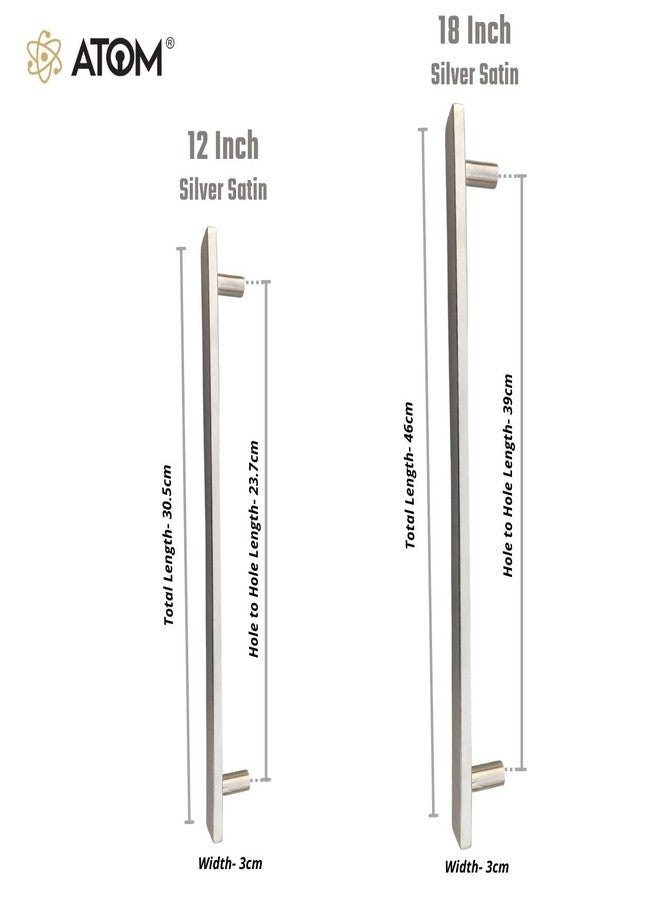 Atom 2 Pack 18 inches Steel Pull Handle | Silver Satin Finish | Door Handle | Phs08 - Image 3