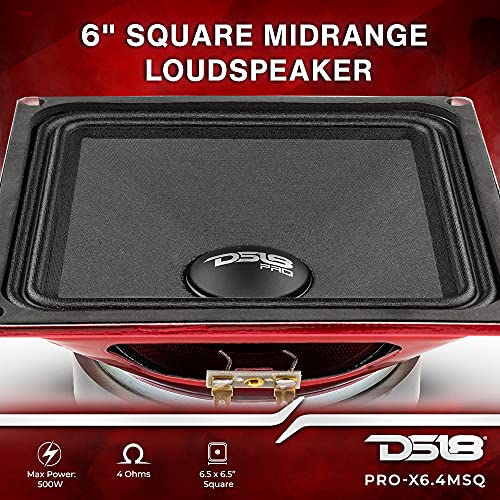 DS18 PRO-X6.4MSQ 6.5X6.5'' Square Midrange Loudspeaker 500 Watts 250W RMS 4 Ohms (1 Speaker) - Image 2