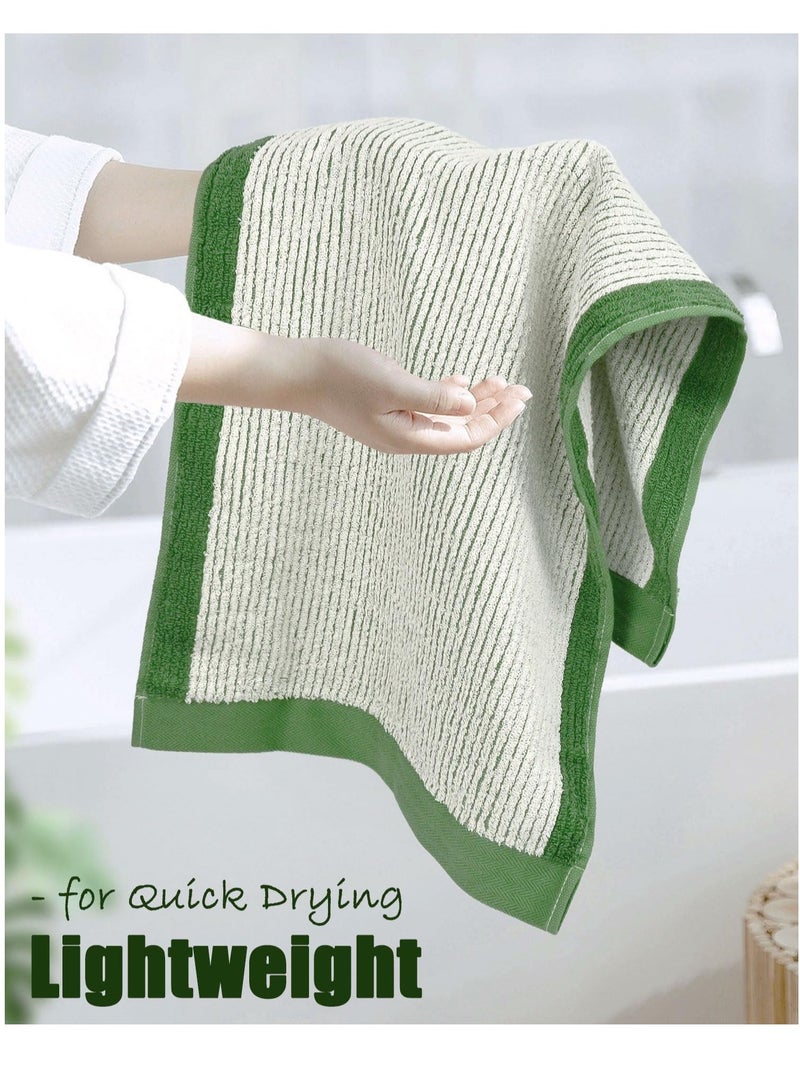 SOLARAE Hand Towels for Bathroom, Towels 4 Pack Premium Hand Towels Set, Cotton Towels with Jacquard Weave Deign, Ultra Soft and Highly Absorbent Towels, for Bathroom, Gym, Shower, Hotel, and Spa (Green) - Image 4