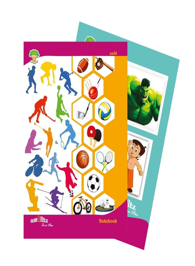 Amblitz Copy - Soft Cover Notebook - 18 * 24 cm - 120 Page - Combo-Single Line, English, Maths - Pack of 6 - Image 2