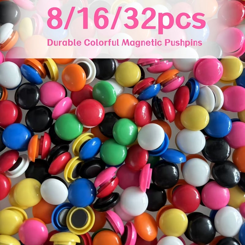 16 Pieces Vibrant Circular Magnets Adorable Kitchen Decoration Refrigerator Artwork For Home Workplace Lockers Cabinets Sturdy Reliable Grip Ideal Mother S Day Present Mixed Colors - Image 1