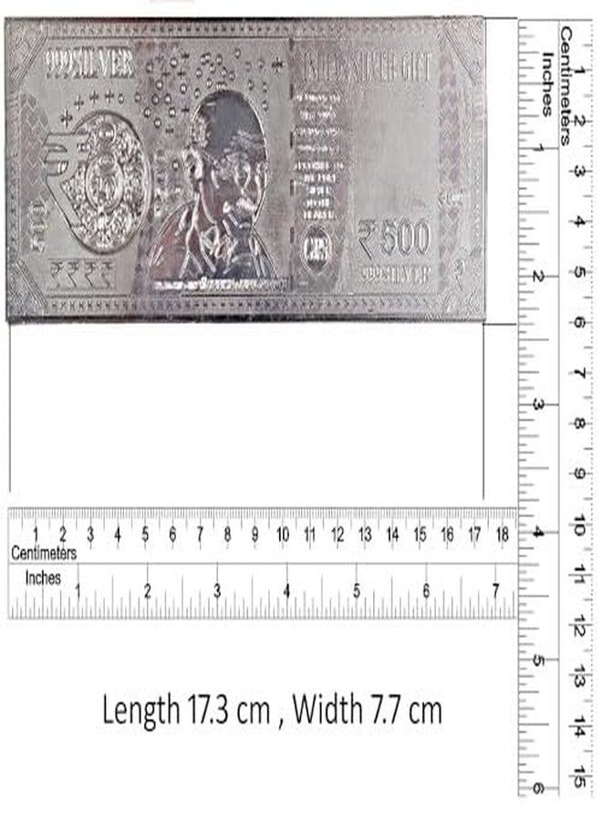 Mithila royal ميثيلا رويال، ورقة نقدية من الفضة الخالصة عيار 99.99 من فئة 500 روبية، هدية (عبوة من 12 ورقة). - Image 2