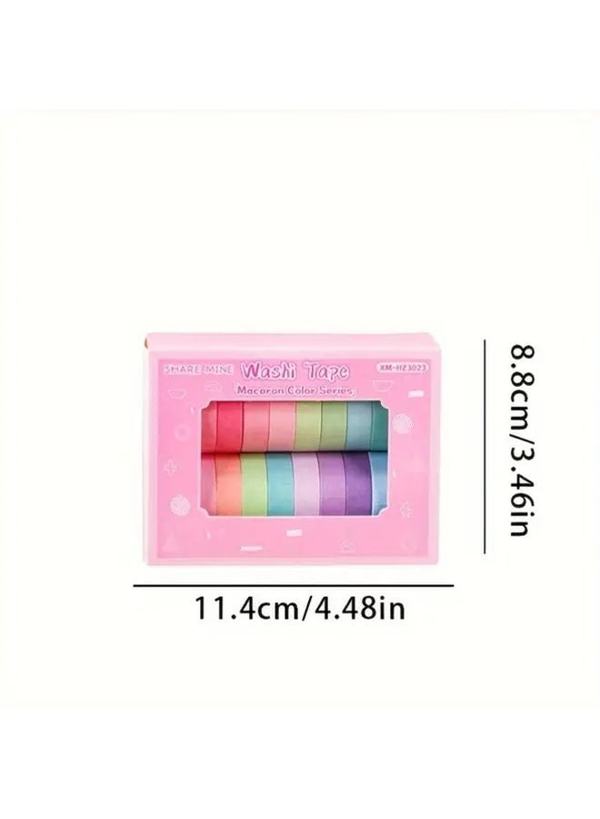 Basic Washi Tape Set 20 Rolls Colorful Paper Tapes for Bullet Journal Planner DIY Crafts - Image 3
