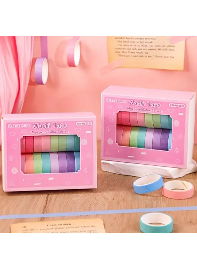 Basic Washi Tape Set 20 Rolls Colorful Paper Tapes for Bullet Journal Planner DIY Crafts - Image 4