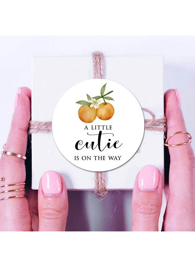 MAGJUCHE Orange A Little Cutie Is On The Way Stickers 2Inch Baby Shower Party Labels 40Pack - Image 3