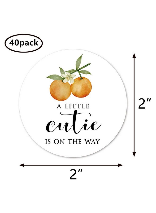 MAGJUCHE Orange A Little Cutie Is On The Way Stickers 2Inch Baby Shower Party Labels 40Pack - Image 5