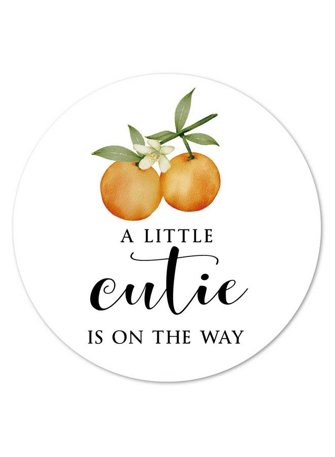 MAGJUCHE Orange A Little Cutie Is On The Way Stickers 2Inch Baby Shower Party Labels 40Pack - Image 2