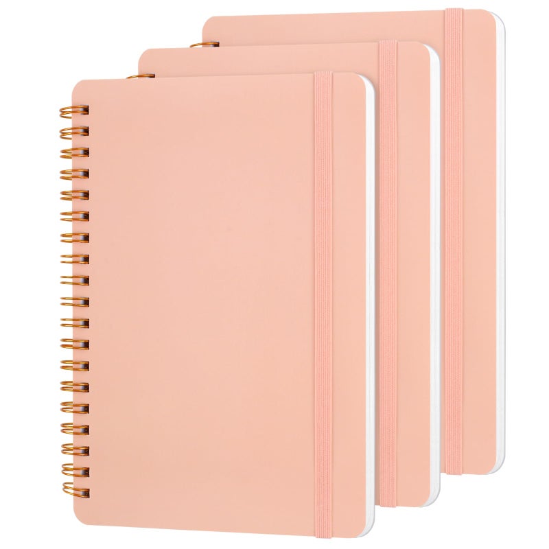 Utron 3 Pcs Small Spiral Notebook 5X7  Notebooks For Note Taking  Pink Spiral Journal Notebook  Work Notebook Small Notebooks 5X7 With Strap  Cute Notebooks For Women 70 Sheets/Note Books - Image 1