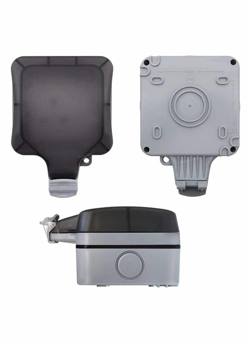 SYOSI Outdoor Sockets Waterproof Single Socket, Wall Electrical Outlets, IP66 Switched Socket Covers,13A Outdoor Wall Weatherproof Plug Socket Box (Single socket) - Image 2