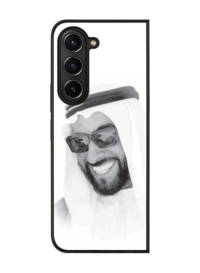 Stylizedd Rugged Black edge case for Samsung Galaxy Z Fold5, Slim fit Soft Case Flexible Rubber Edges Anti Drop TPU Gel Thin Cover -  Zayed, Our Father - Image 1