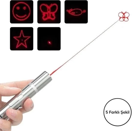 Lisinya USB Rechargeable 3 in 1 Red Light + White LED Torch Light + UV Flashlight Cat Laser
