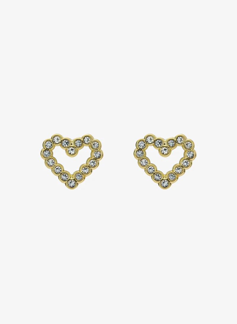 Amorina Crystal Halo Heart Stud Earrings