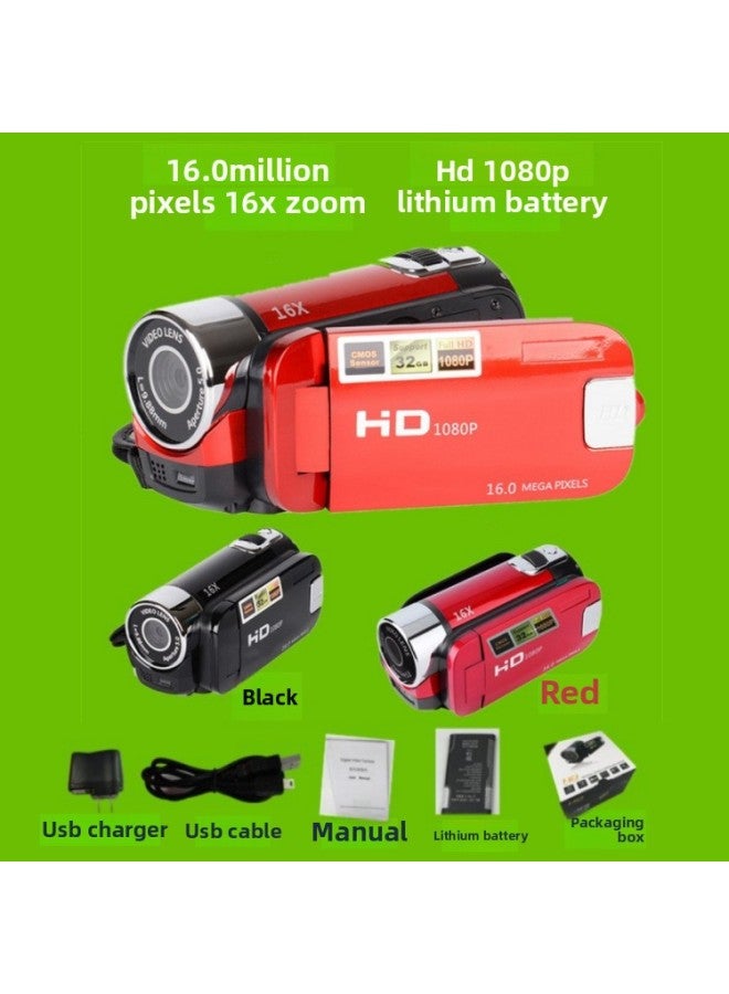 Generic English Manufacturers Produce HD100A HD Digital Camera 16 Million Pixels 1080p Camera-Body Color:Standard Red English Version American Standard  - Image 2