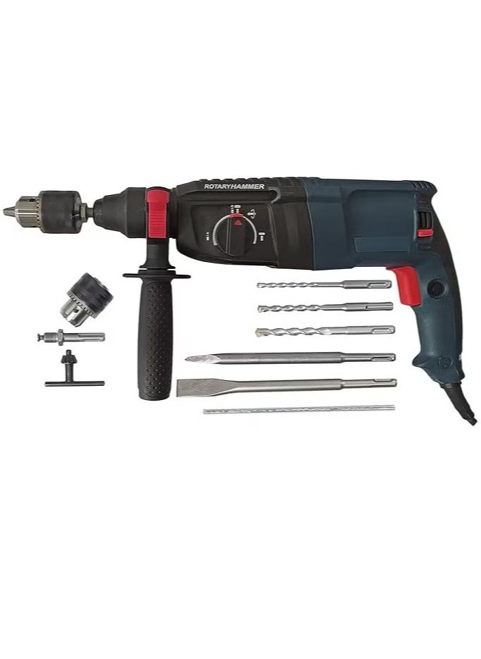 BOSS NEO POWER Rotary Hammer Drill with Dual Drill Modes, 360° Rotating Auxiliary Handle, 26mm SDS-Plus, Concrete Power Tools with Case  - Image 3