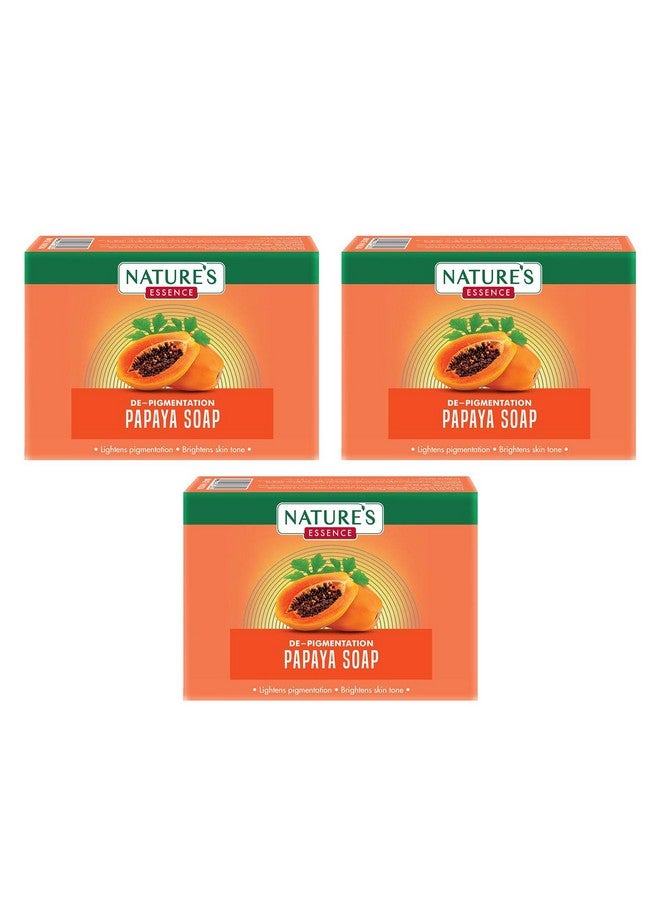 Nature's Essence NATURES ESSENCE De-Pigmentation Papaya Soap | Soap For Bath, 225Gm, Pack Of 3 - Image 1