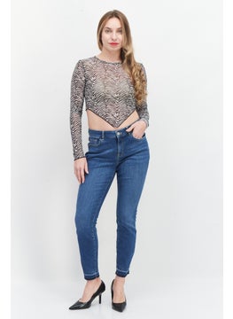 Zero Women Regular Fit Washed Denim Jeans, Blue  - Image 3