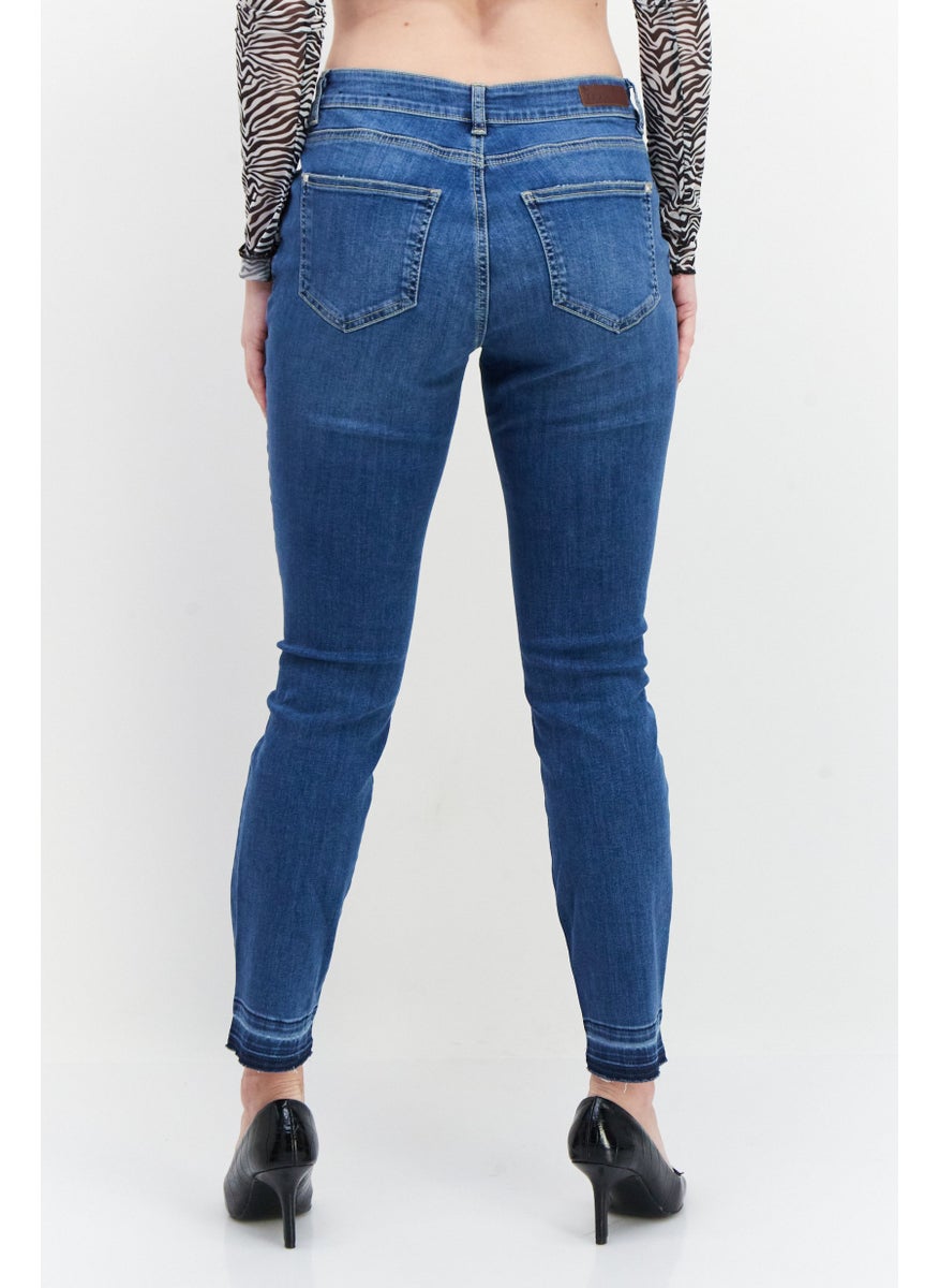 Zero Women Regular Fit Washed Denim Jeans, Blue  - Image 4