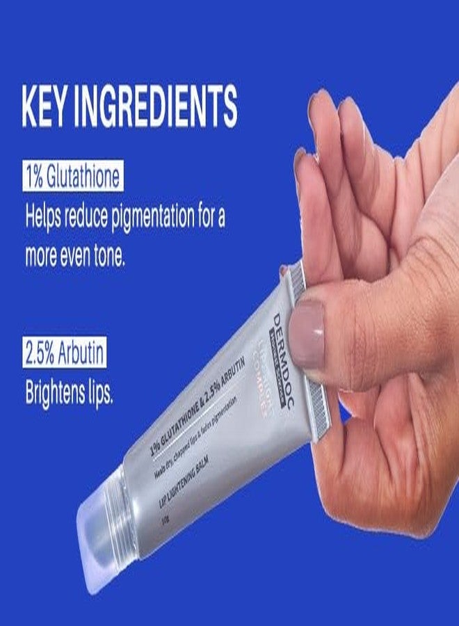 DERMDOC LipBright Treatment with 1% Glutathione + 2.5% Arbutin Lip Balm, 10 gm | Brightens Lip | Reduces Pigmentation | For Dry & Chapped Lips | Lightweight | Non - sticky - Image 4