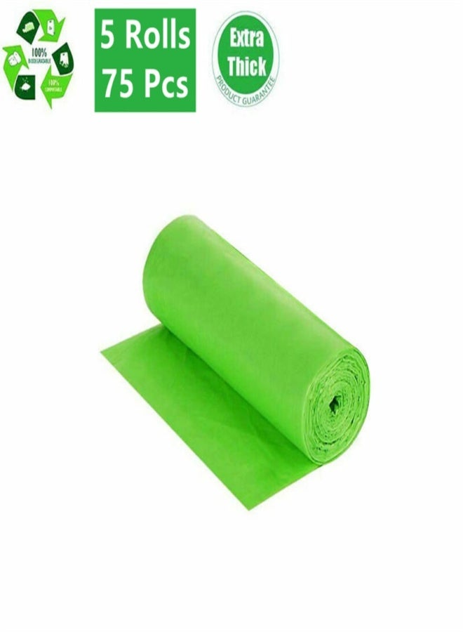 أكياس قمامة قابلة للتحلل الحيوي من إيكوشيلد، عبوة من 5 أكياس، أكياس نفايات قابلة لإعادة التدوير وصديقة للبيئة، أكياس قمامة قابلة للتحلل الحيوي للاستخدام في المطبخ والحمام والمكتب والسيارة والحيوانات الأليفة - Image 3