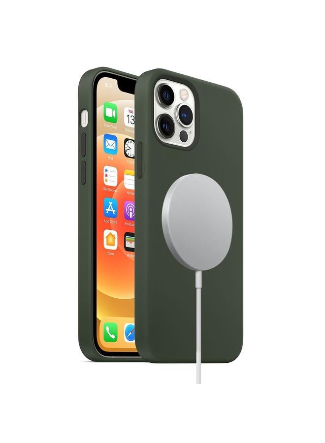 اس-توب جراب لهاتف iPhone 12 Pro Max مصنوع من السيليكون السائل المغناطيسي المقاوم للصدمات مع غطاء Magsafe مع مغناطيس شحن Magsafe - Image 1