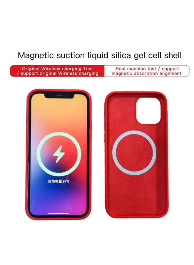 اس-توب جراب لهاتف iPhone 12 Pro Max مصنوع من السيليكون السائل المغناطيسي المقاوم للصدمات مع غطاء Magsafe مع مغناطيس شحن Magsafe - Image 5