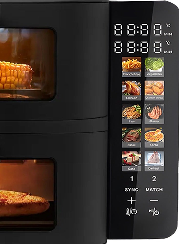 Saachi 11L Digital Air Fryer – 10 Pre-Set Programs, Dual Pots, Adjustable Temperature & Timer, Non-Stick Baskets, and Overheat Protection for Healthier Cooking 11 L 2800 W NL-AF-4796D-BK Black - Image 3