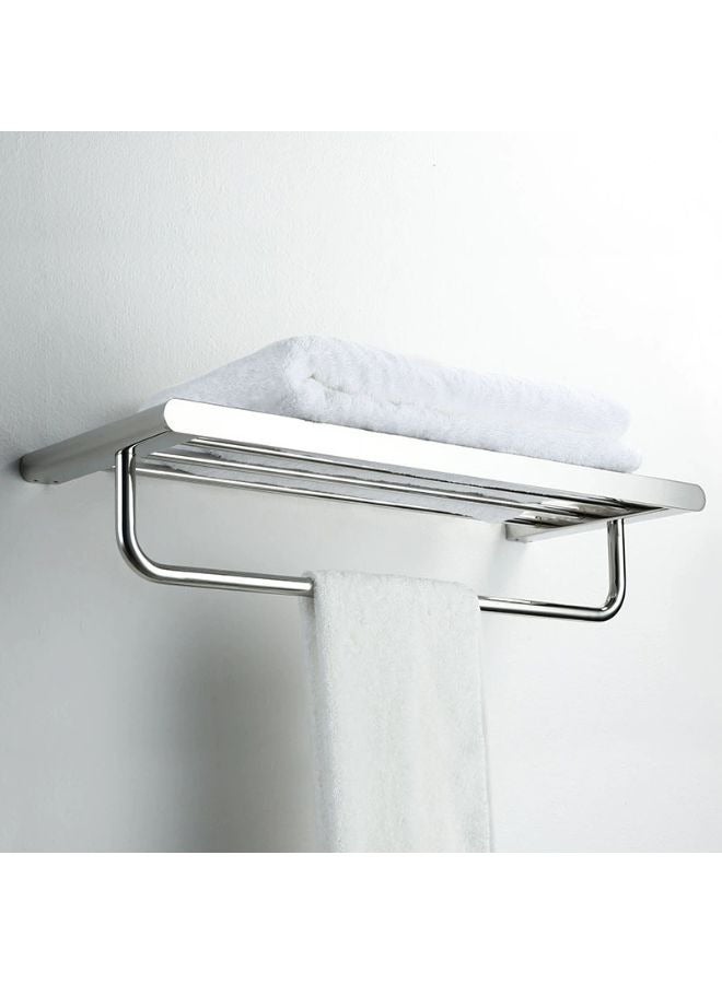 Bathroom SUS304 Wall Mounted Towel Holders Towel Rack Shelf Chrome Color - Image 4