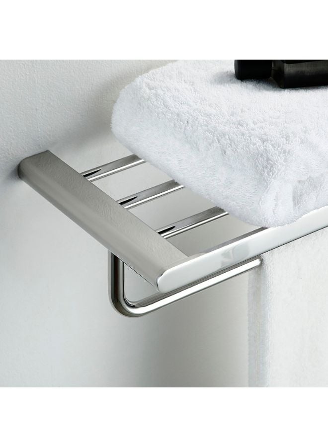 Bathroom SUS304 Wall Mounted Towel Holders Towel Rack Shelf Chrome Color - Image 2