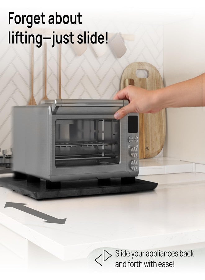 Ibyx Elegant Sliding Tray for Your Coffee Maker & Heavy Kitchen Appliances - Sturdy, Slides Easily from Under The Cabinet - Rolling Appliance Tray for Countertop with Wheels 13"X10.5" - Image 2