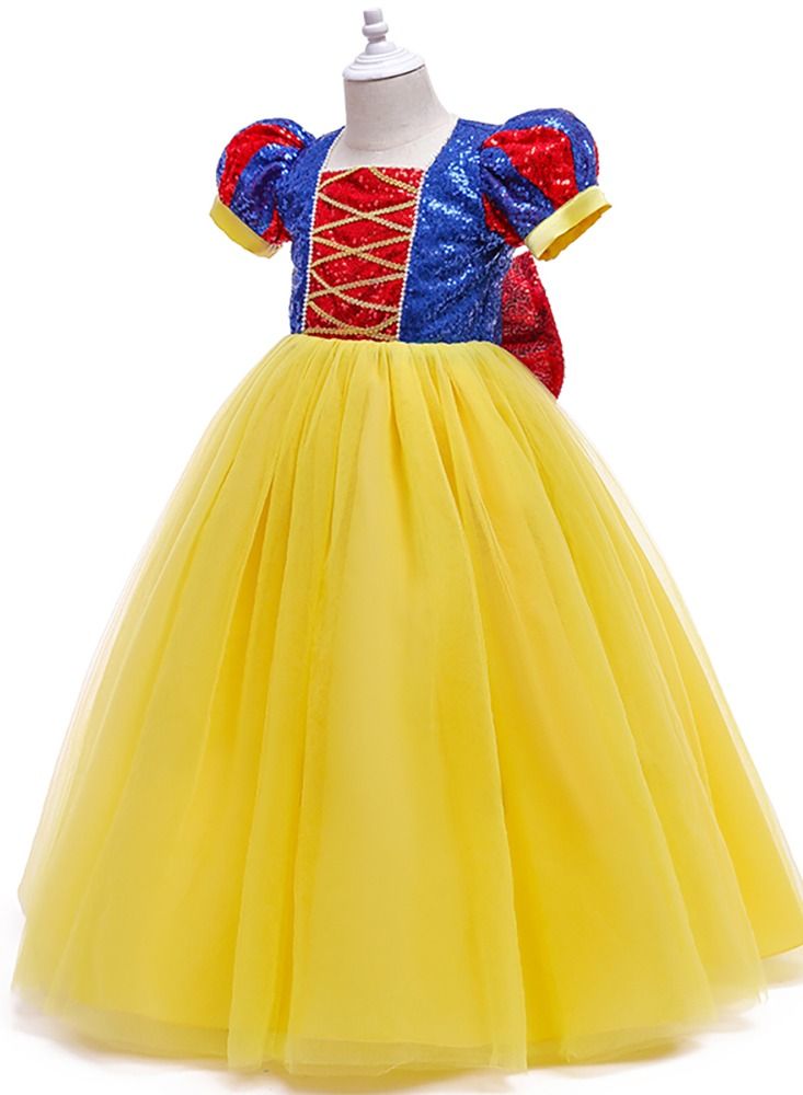Loquat Sequins Snow White Bubble sleeve Princess dress  - Image 3