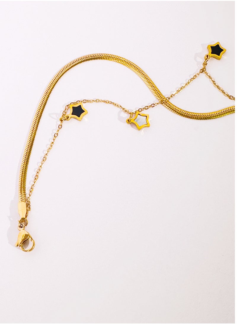 Generic - 14k Gold Plated Lucky Star Charm Bracelet - Image 1