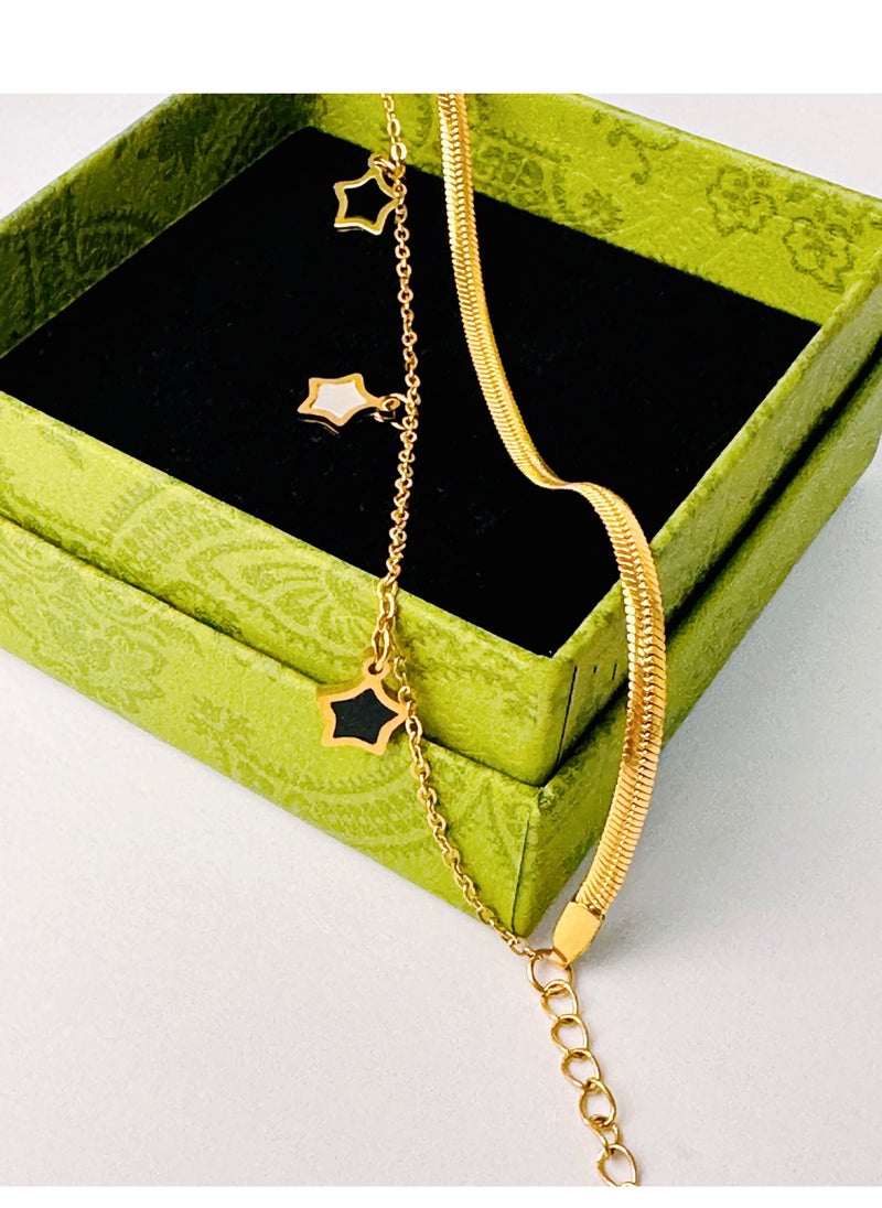 Generic - 14k Gold Plated Lucky Star Charm Bracelet - Image 1