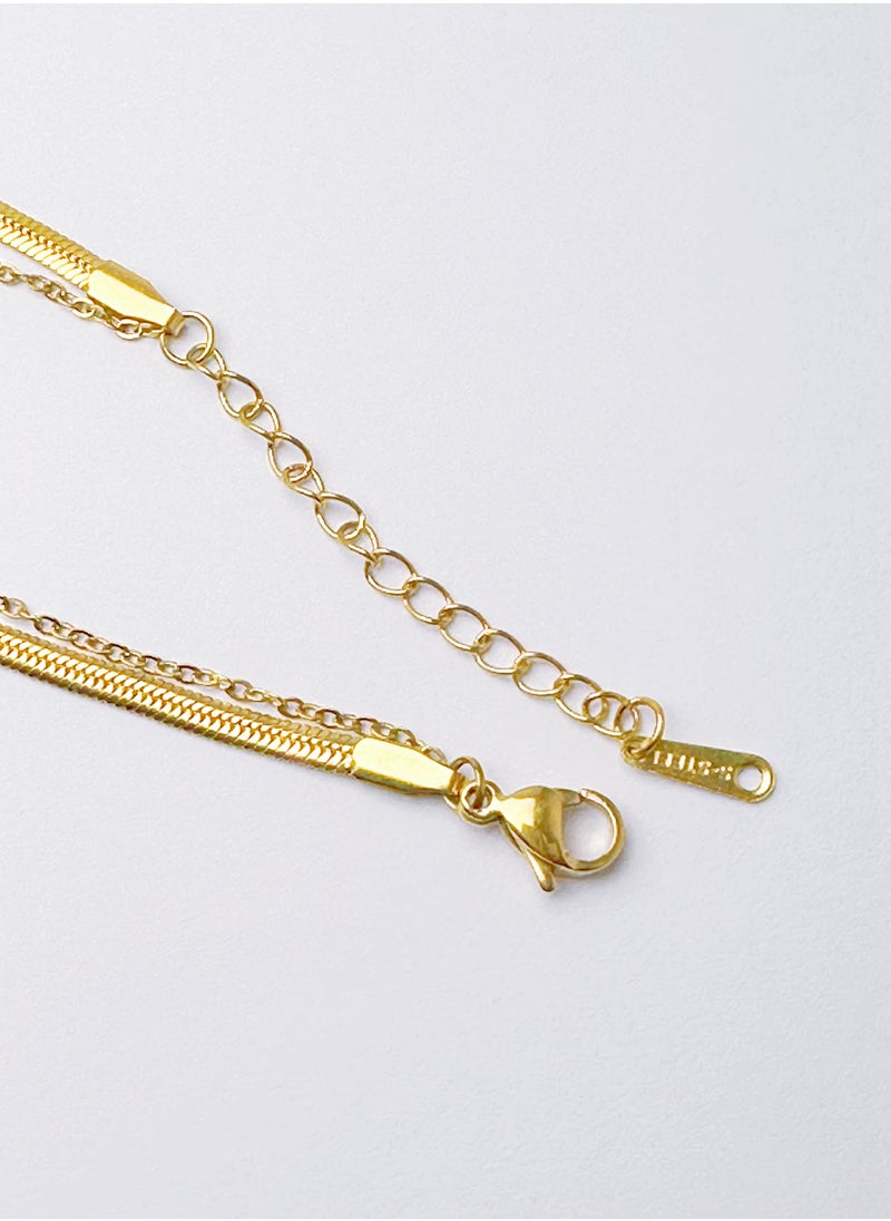 Generic - 14k Gold Plated Lucky Star Charm Bracelet - Image 1