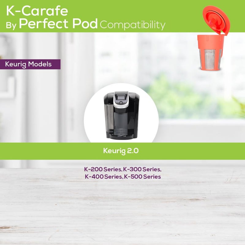 Perfect Pod Reusable K Carafe Pod, Compatible With Keurig 2.0 K-Carafe K200 K300 K400 K500 Series Coffee Makers - Image 2