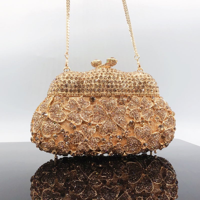 New Four-Leaf Clover Diamond-Encrusted Evening Bag Clutch Women'S Diamond Bag Small Crystal Clutch Bag - Image 2