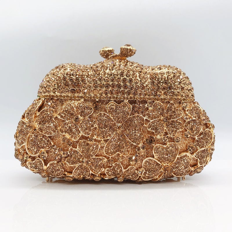 New Four-Leaf Clover Diamond-Encrusted Evening Bag Clutch Women'S Diamond Bag Small Crystal Clutch Bag - Image 1